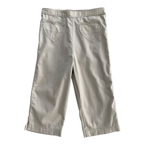 High Sierra Front Heart Pockets Beige Pull On Knee Shorts Little Girl's Size L 6